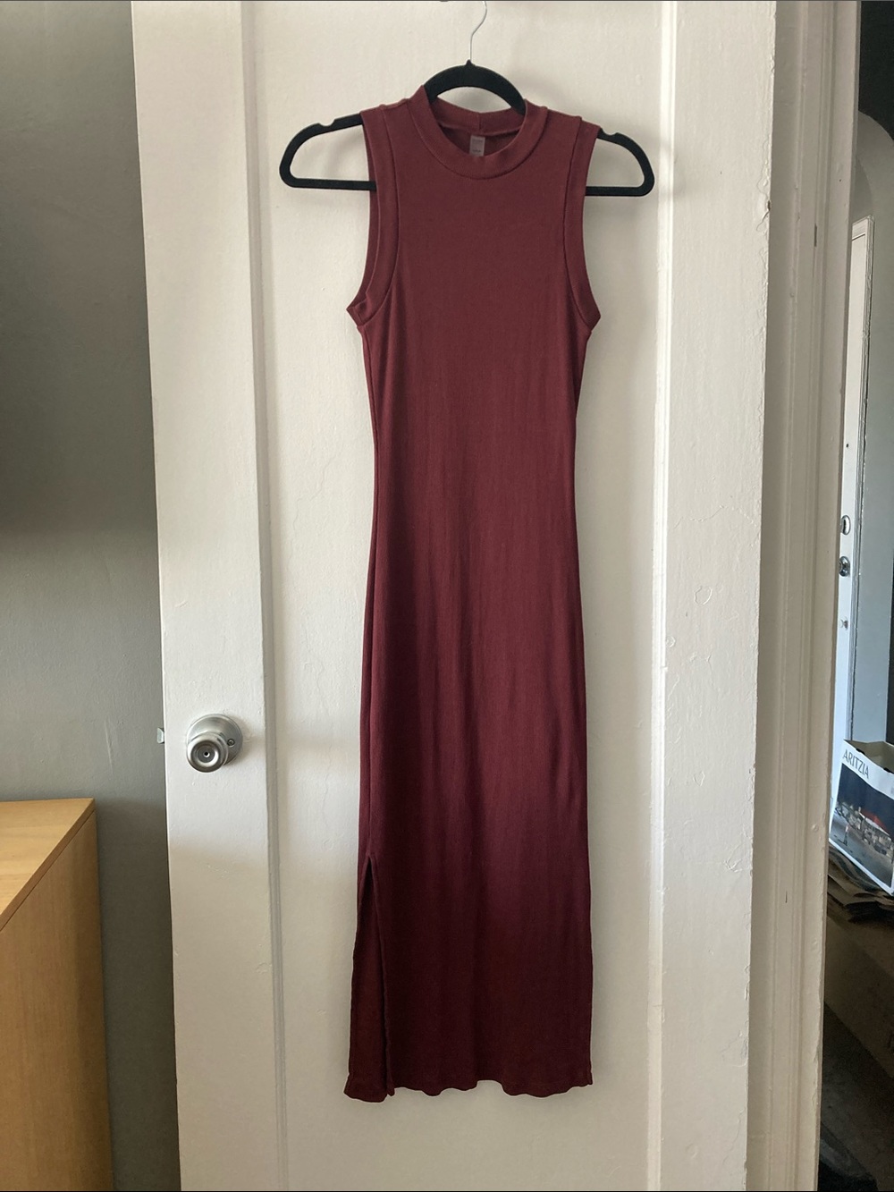 Beyond Yoga Wine Maxi Dress with Side Slit